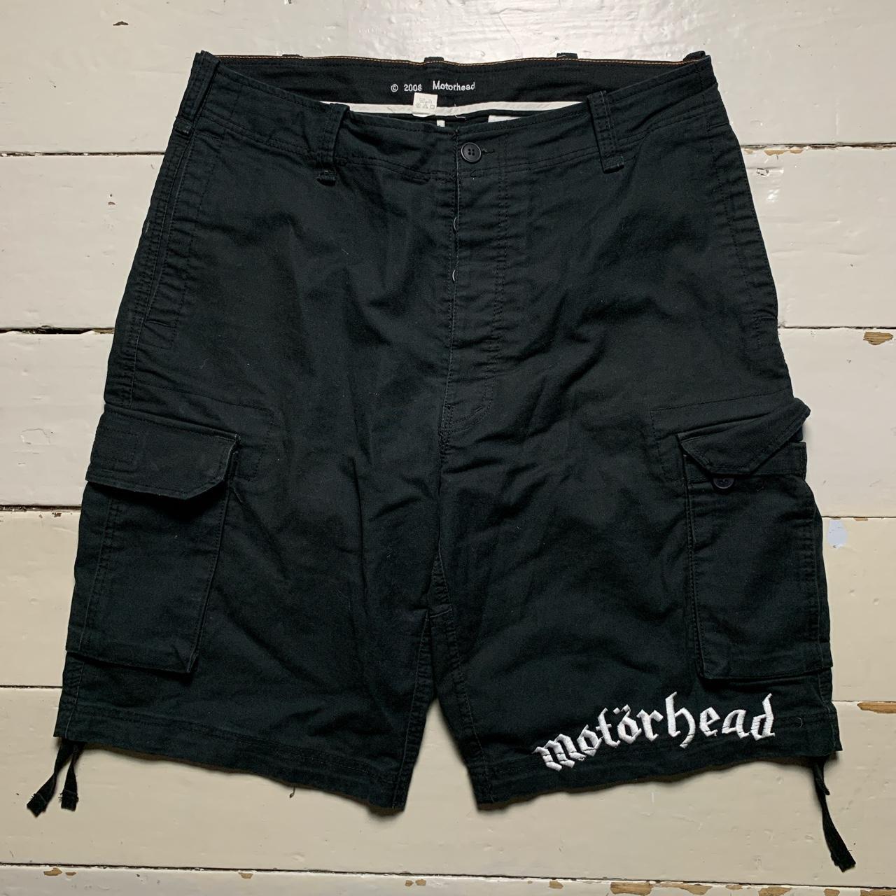 Motörhead 2008 Cargo Shorts Black and White Embroidery