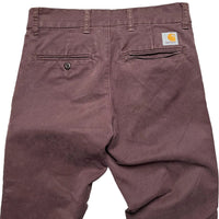 Carharrt Sid Pant Slim Burgundy Trousers (28W)