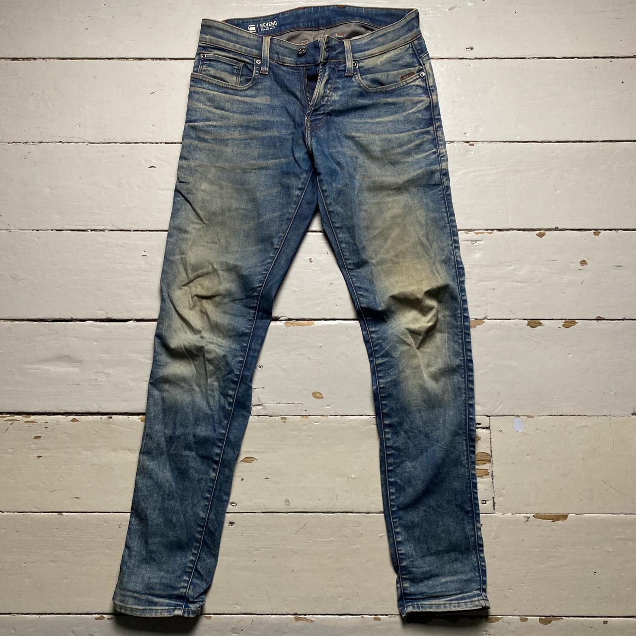 G Star Stonewashed Revend Slim Jeans