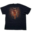 Spiral Dragon Flames y2k Grunge T Shirt (XL)