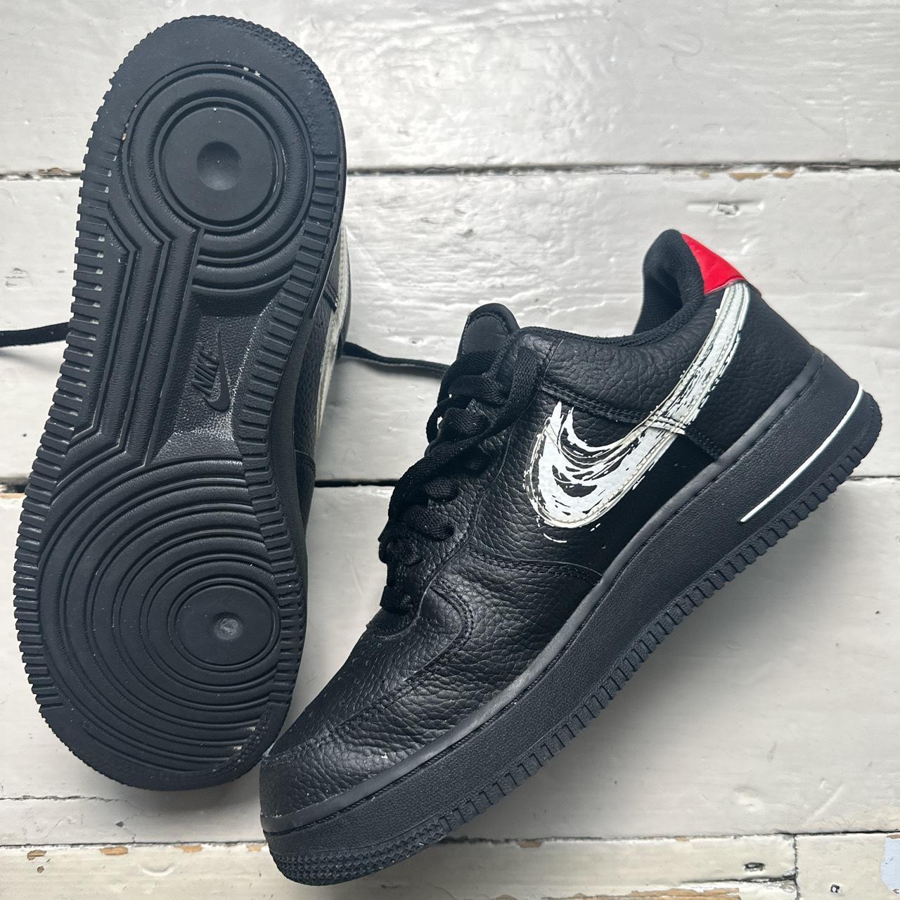 Nike Air Force 1 Black Paint Swoosh