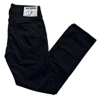 True Religion Black and White/Silver Stitch Jeans (34W)