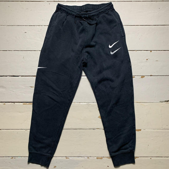 Nike Multi Swoosh Black White and Red Joggers