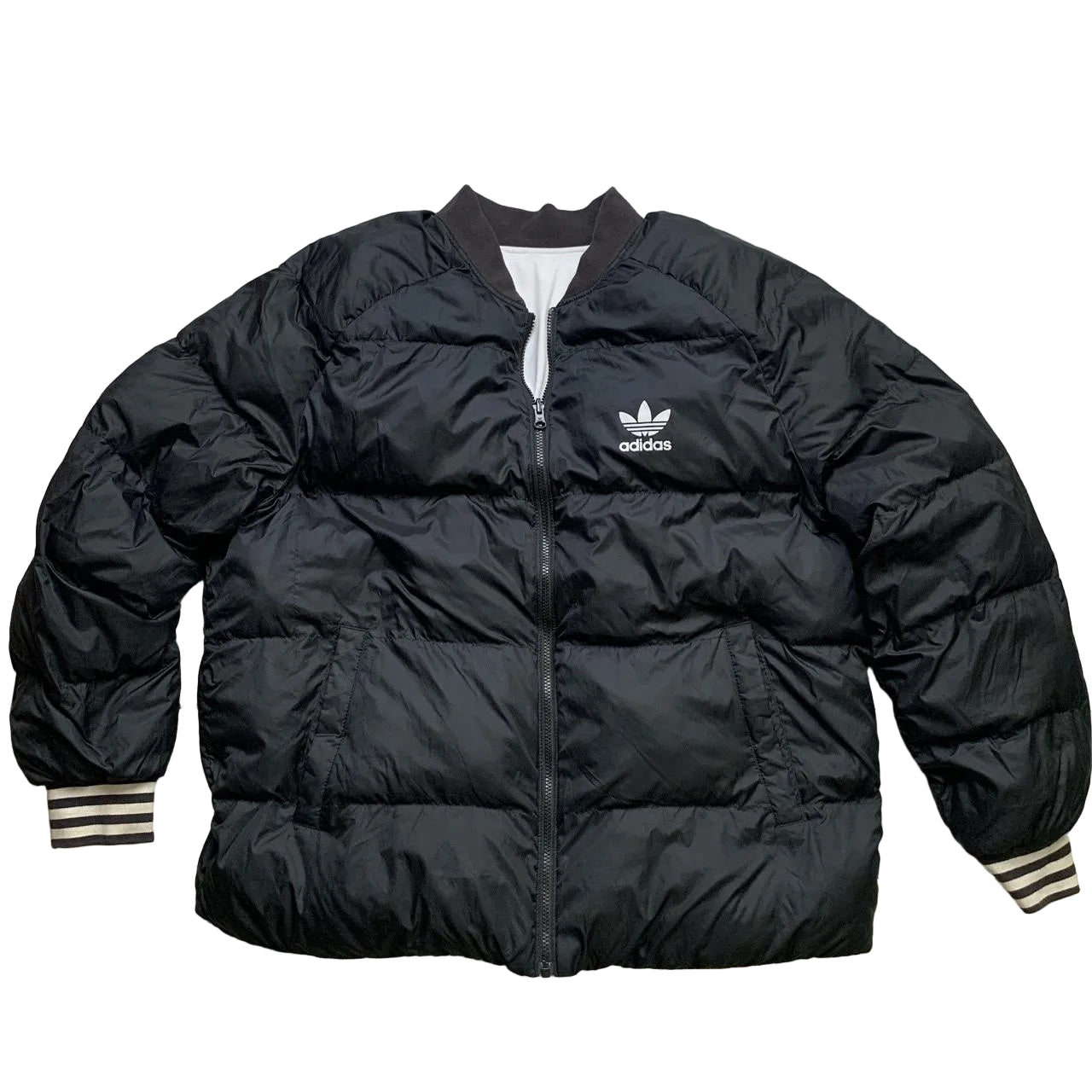Adidas Bomber Puffer Bubble Reversible Coat (XL)