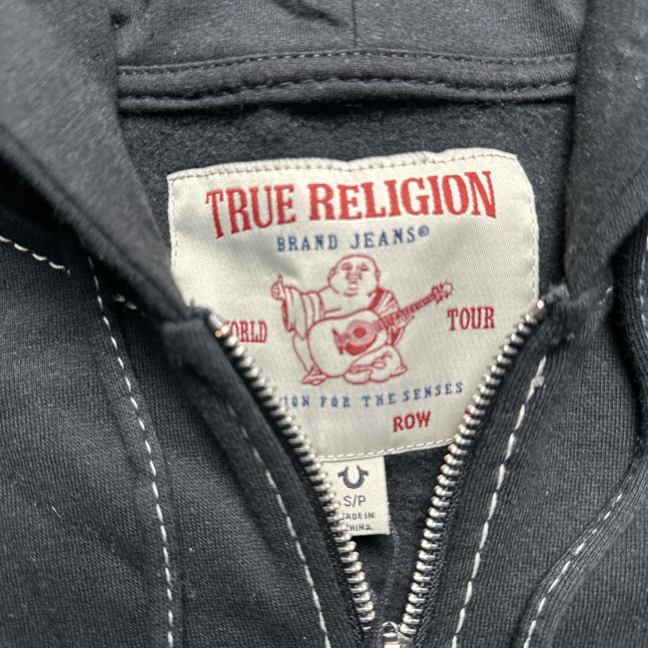 True Religion Black and White Stitch Hoodie