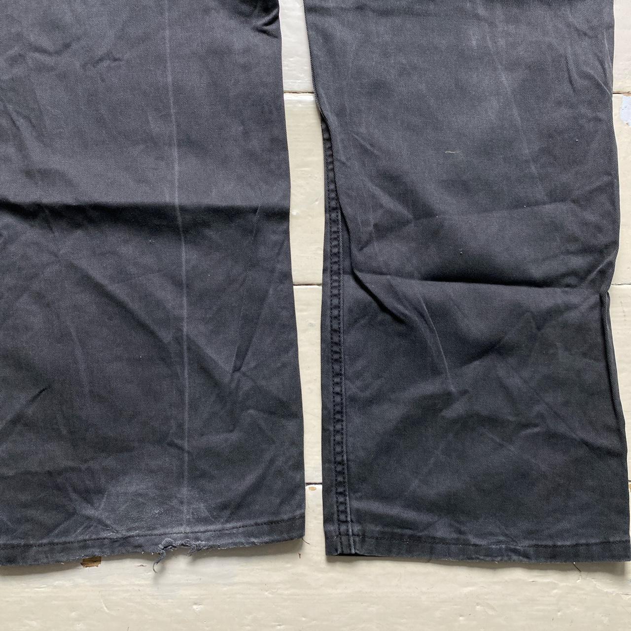 Armani Vintage Baggy Black and Silver Jean Trousers