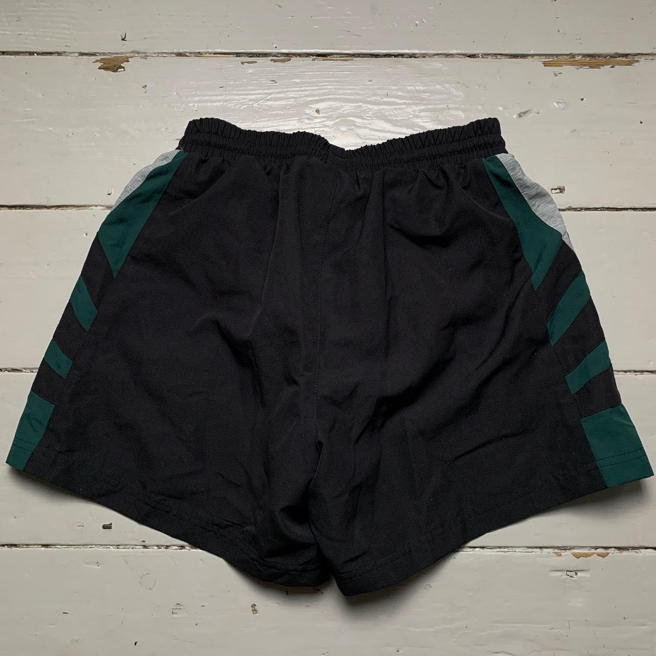 Adidas Vintage 90’s Shell Trackpant Shorts Black Grey and Green