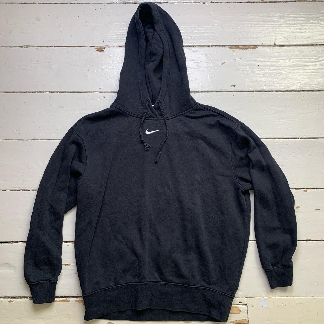 Nike Centre Swoosh Black and White Hoodie