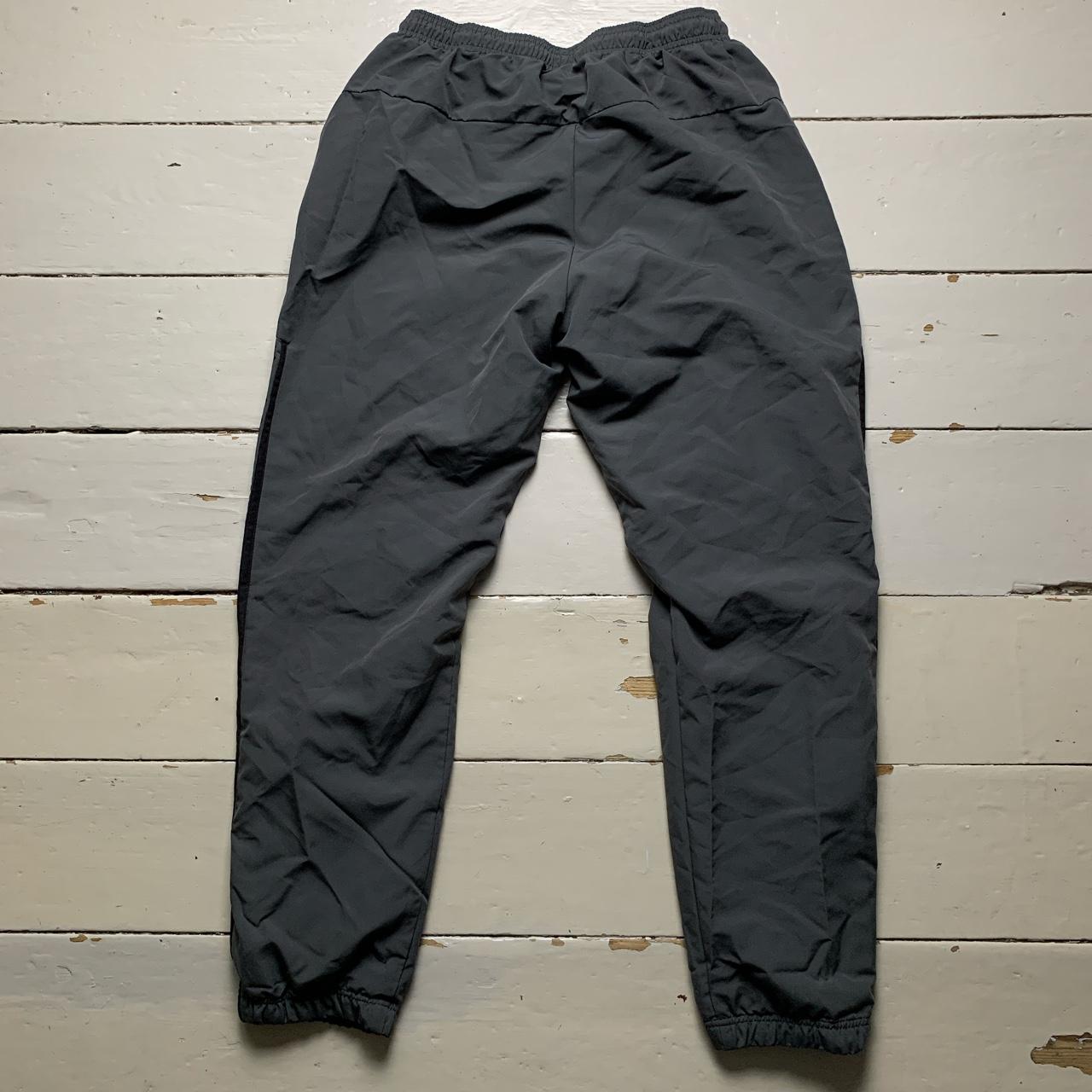 Adidas Grey and Black Baggy Shell Track Pant Bottoms