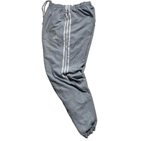 Adidas Silver and Grey Baggy Shell Track Pant Bottoms (L)