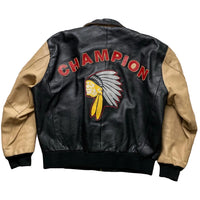 Osaka Champion Red Indian Leather Bomber Jacket (L)
