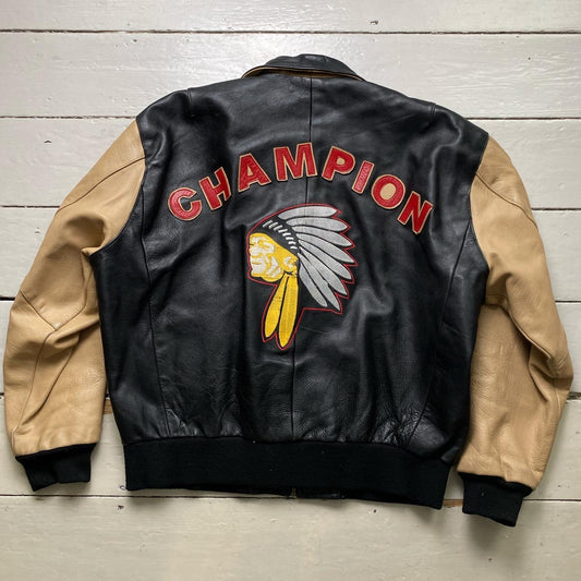 Osaka Champion Red Indian Leather Bomber Jacket