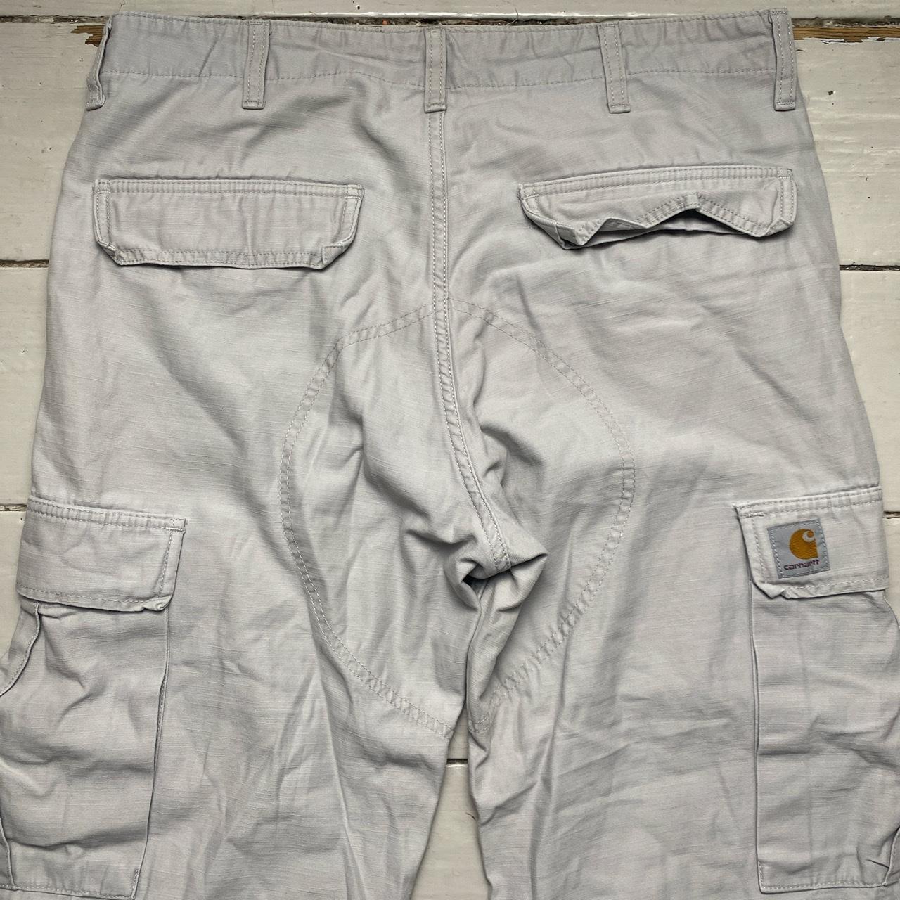 Carharrt WIP Light Grey White Regular Cargo Combat Pant Trousers