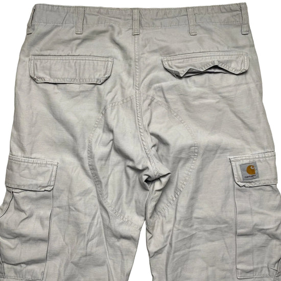 Carharrt WIP Light Grey White Regular Cargo Combat Pant Trousers (31W)