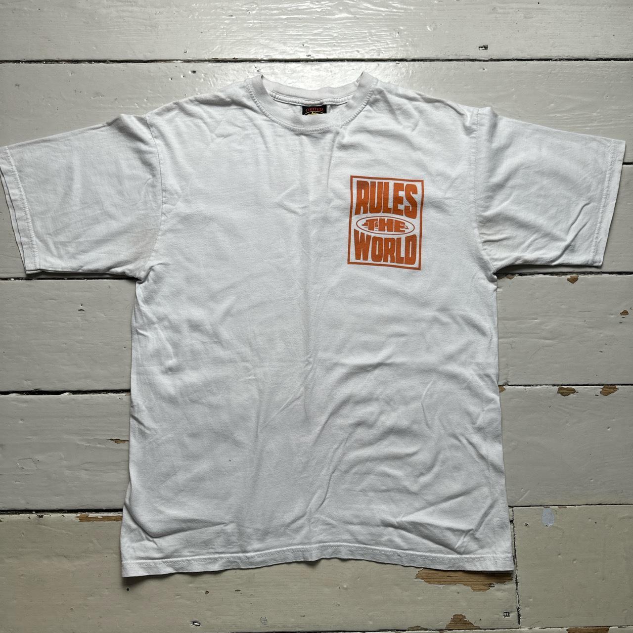 Corteiz Rules The World White and Orange T Shirt