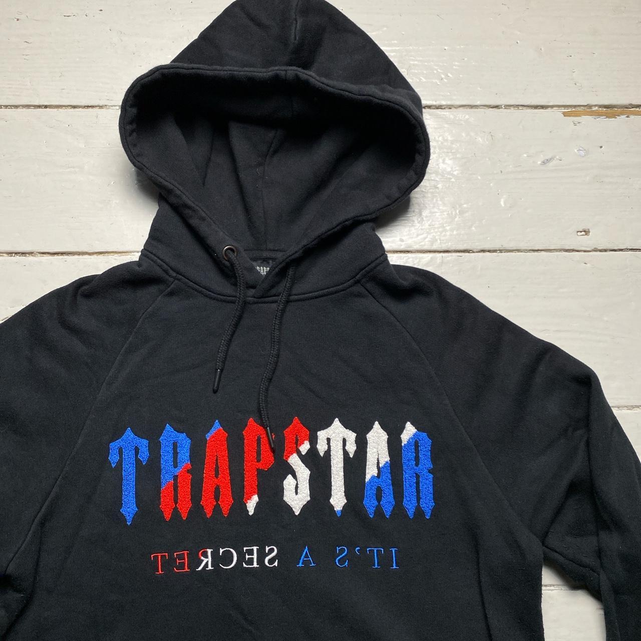 Traptar London Black Chenille French Red White and Blue Hoodie