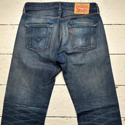 Levis 501 Baggy Vintage Stonewashed Navy Jeans