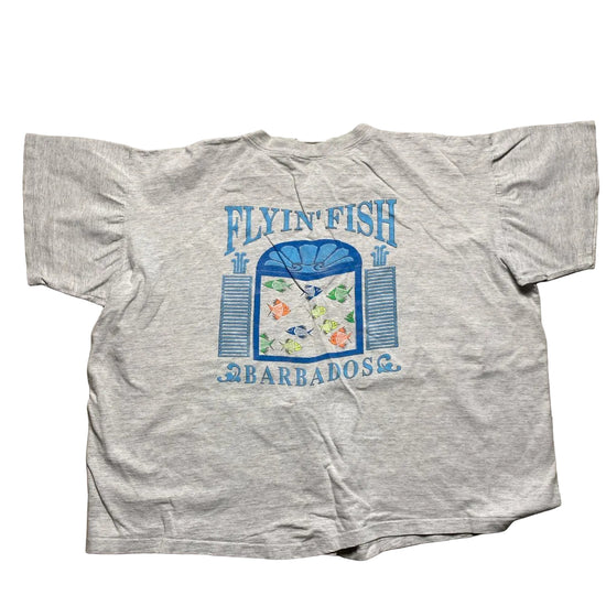 Flyin Fish Cropped Womens Grey Oversized T Shirt (L)
