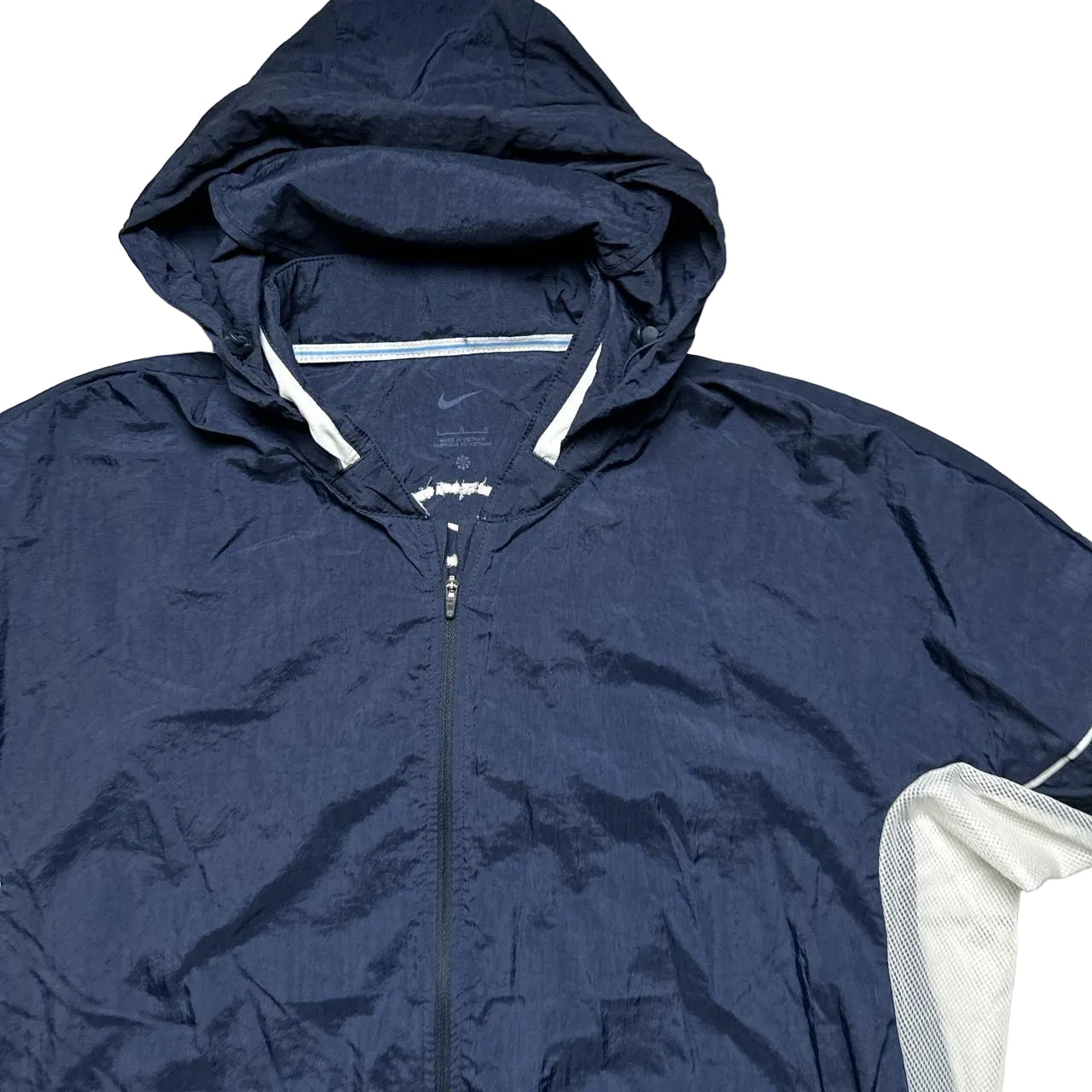 Nike Vintage Windrunner Windbreaker Lightweight Shell Jacket Navy and White (L)