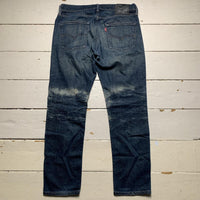 Levis 511 Navy Distressed Stonewash Jeans