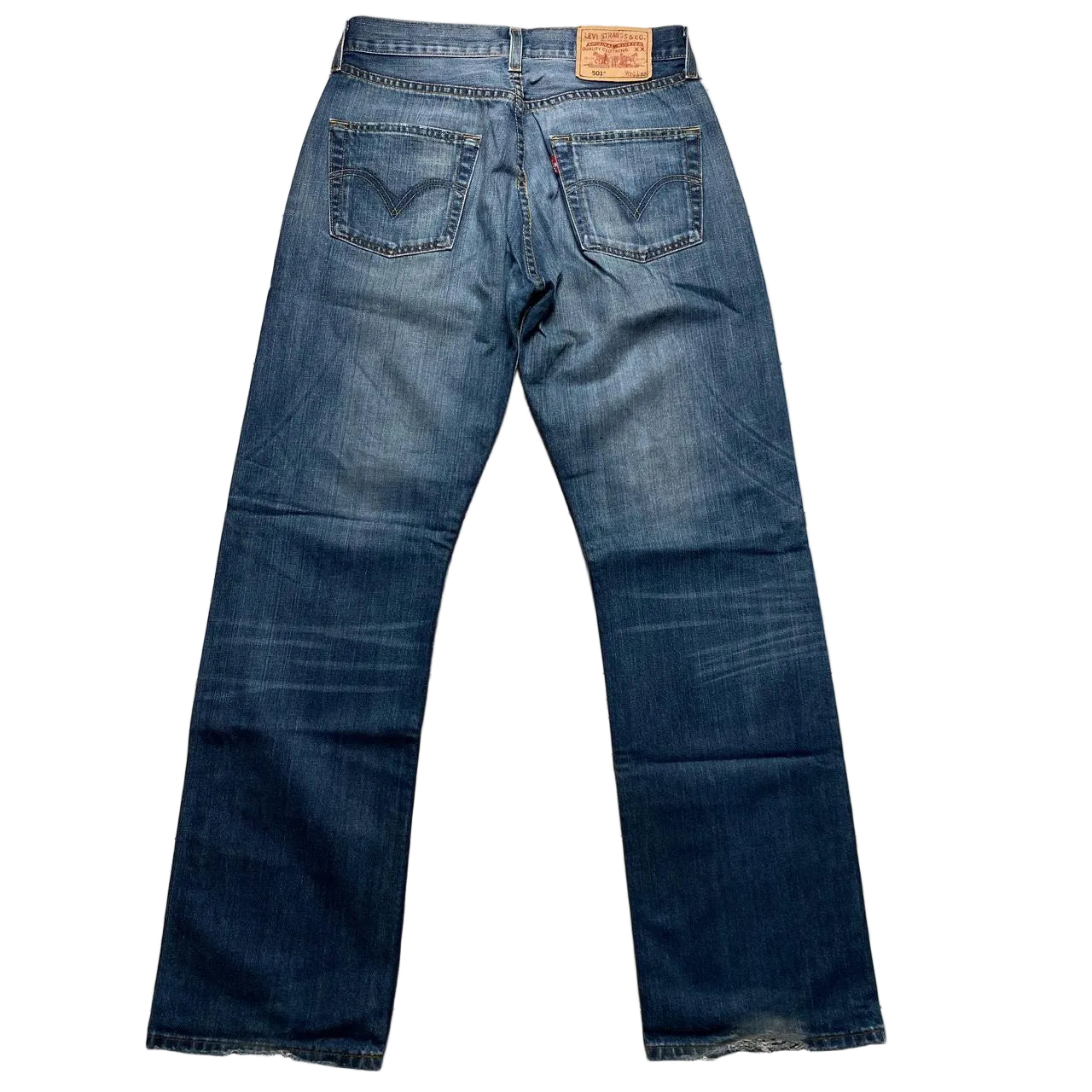 Levis 501 Light Blue Stonewashed Baggy Vintage Jeans (30W)