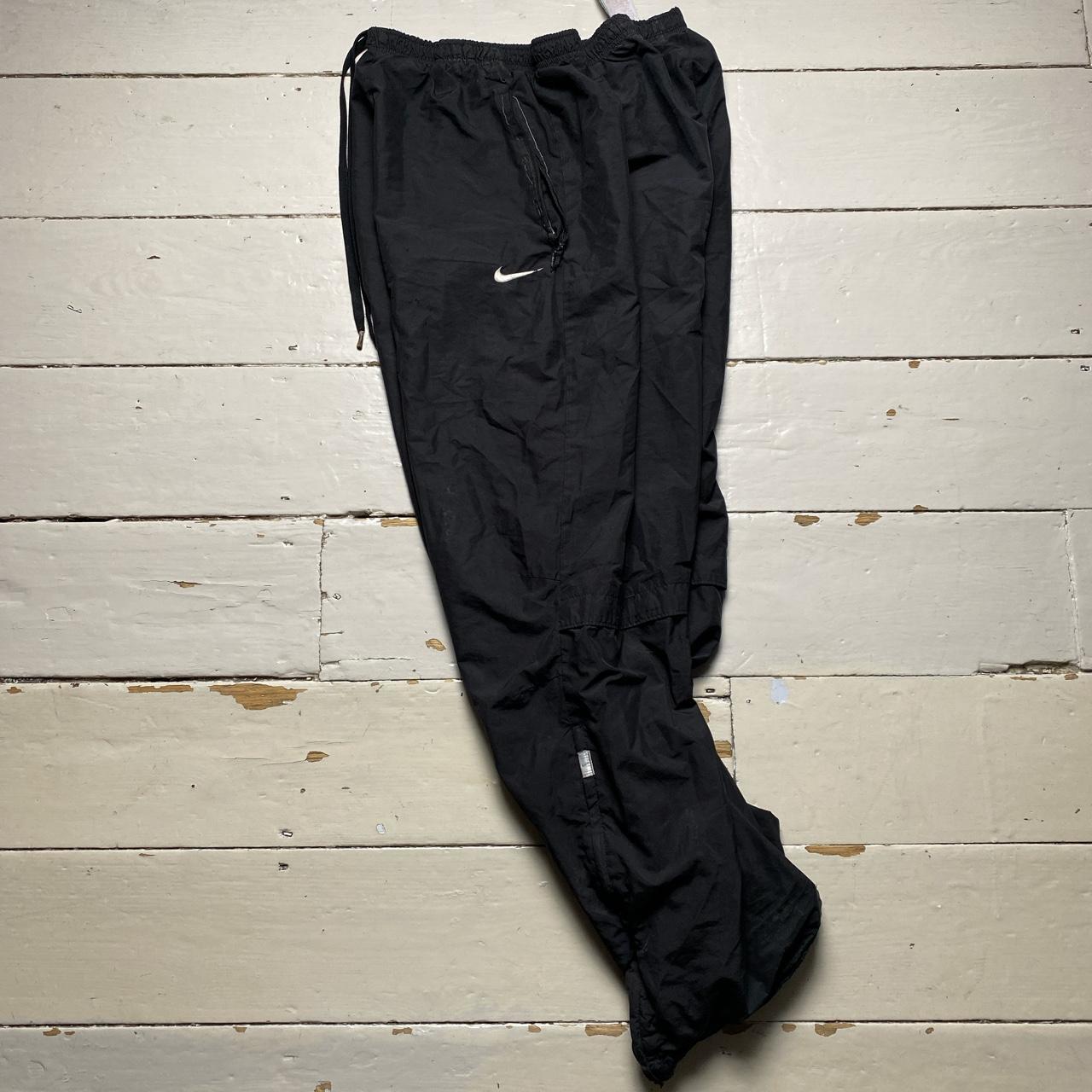 Nike Swoosh Baggy Shell Track Pant Bottoms Black and White