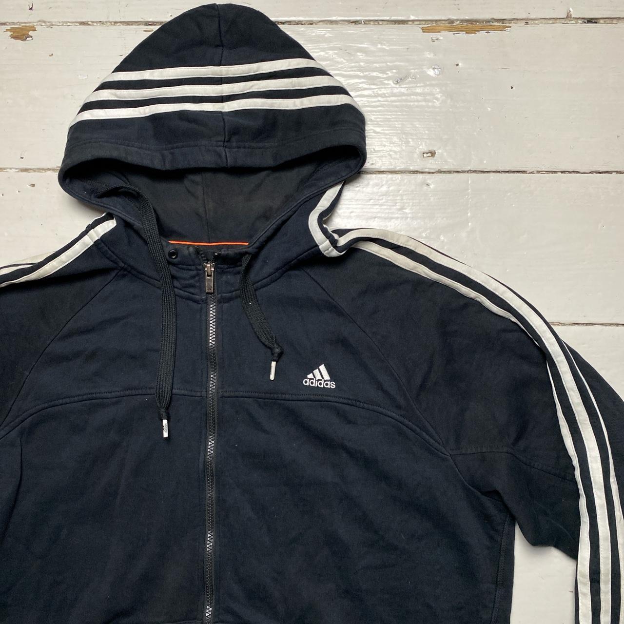 Adidas Performance Essentials Black and White Hoodie