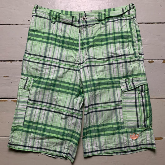 Adidas Originals Vintage Checked Cargo Shorts Green