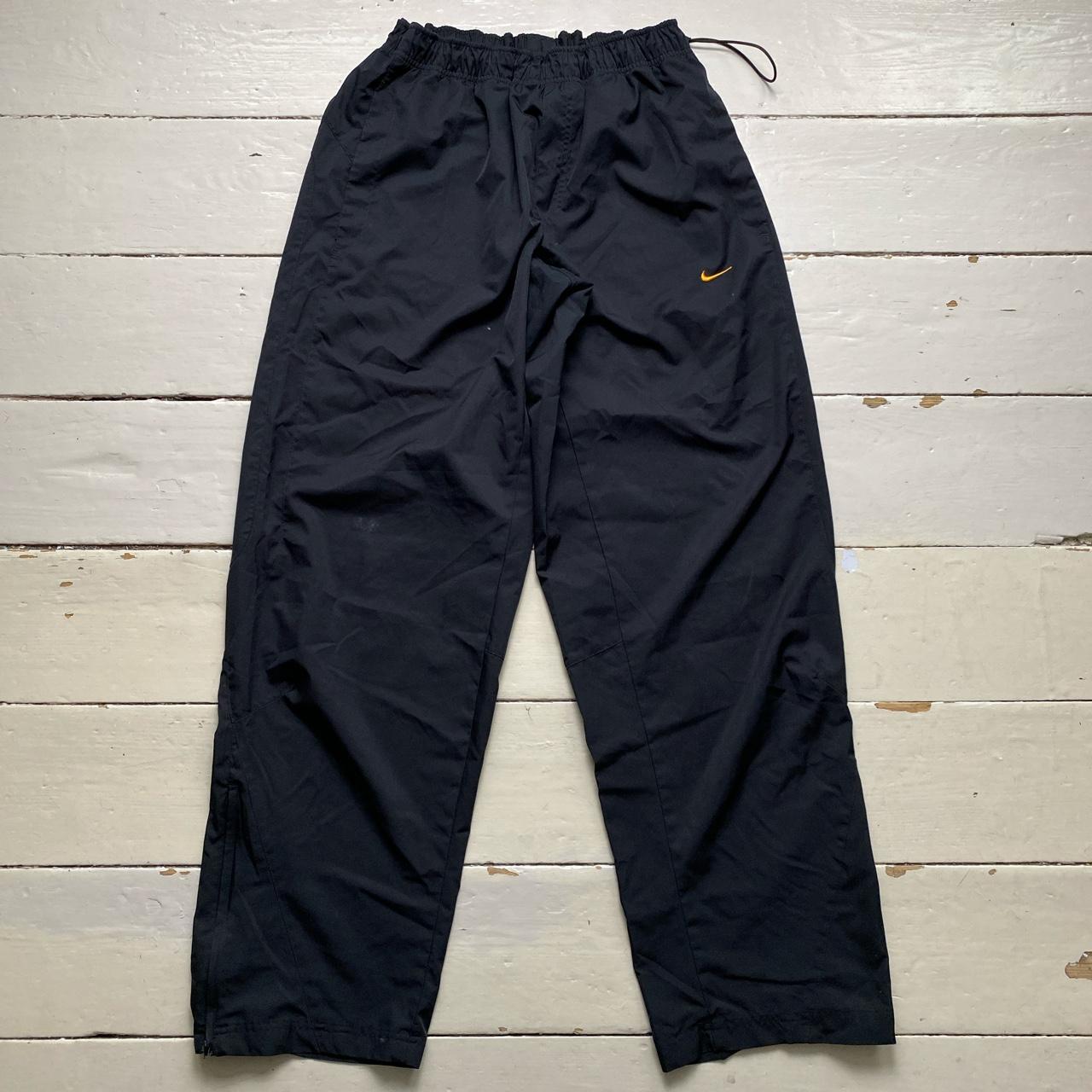 Nike Shox Black and Orange Vintage Shell Baggy Track Pant Bottoms