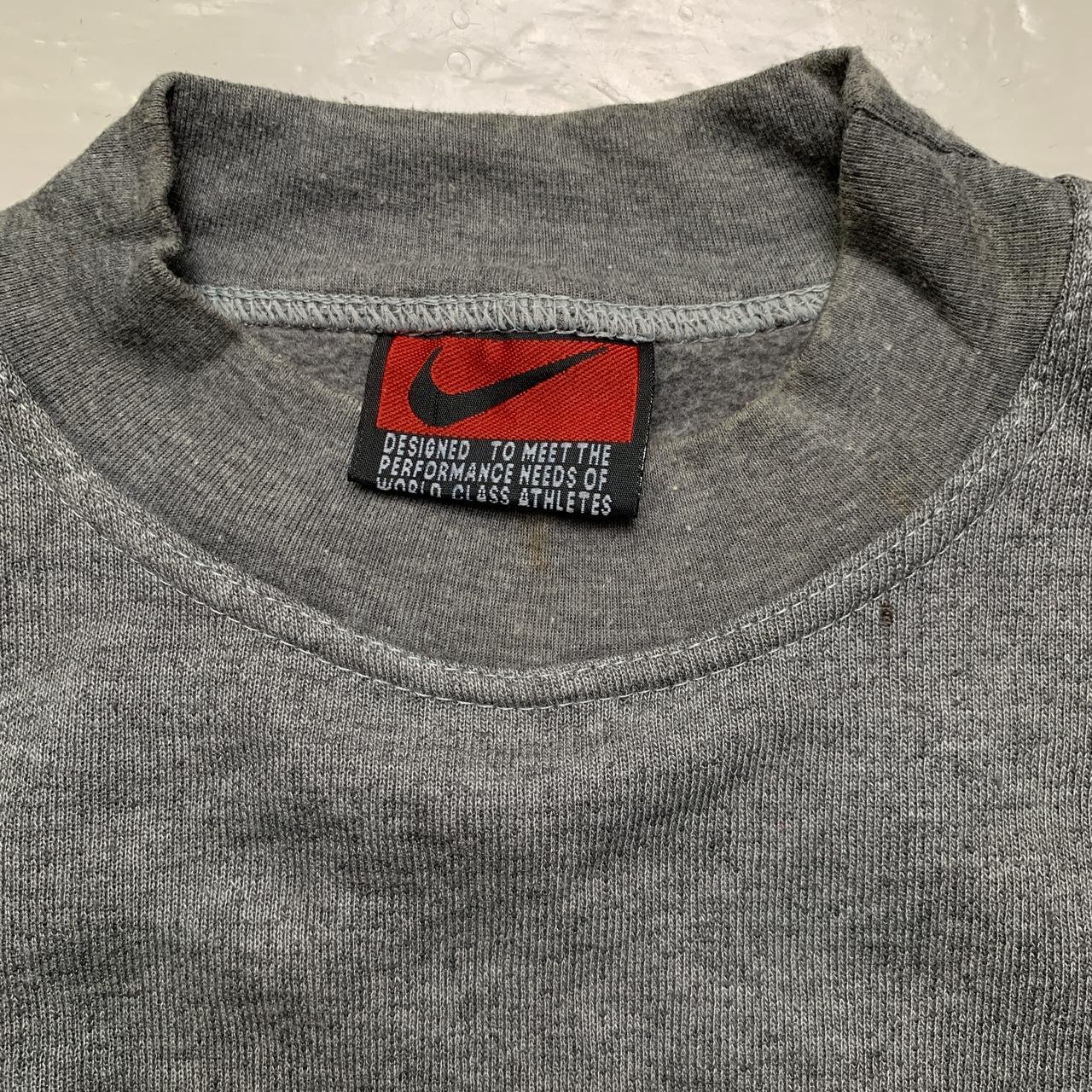 Nike Big Swoosh Grey and White 90s Jumper