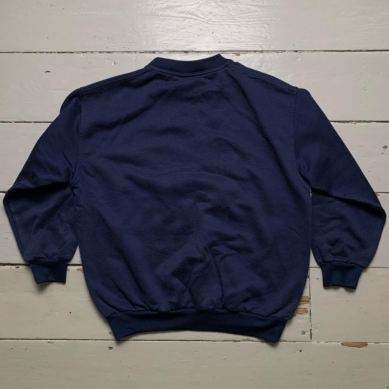 Nike Vintage 90’s Swoosh Spellout Navy and White Jumper