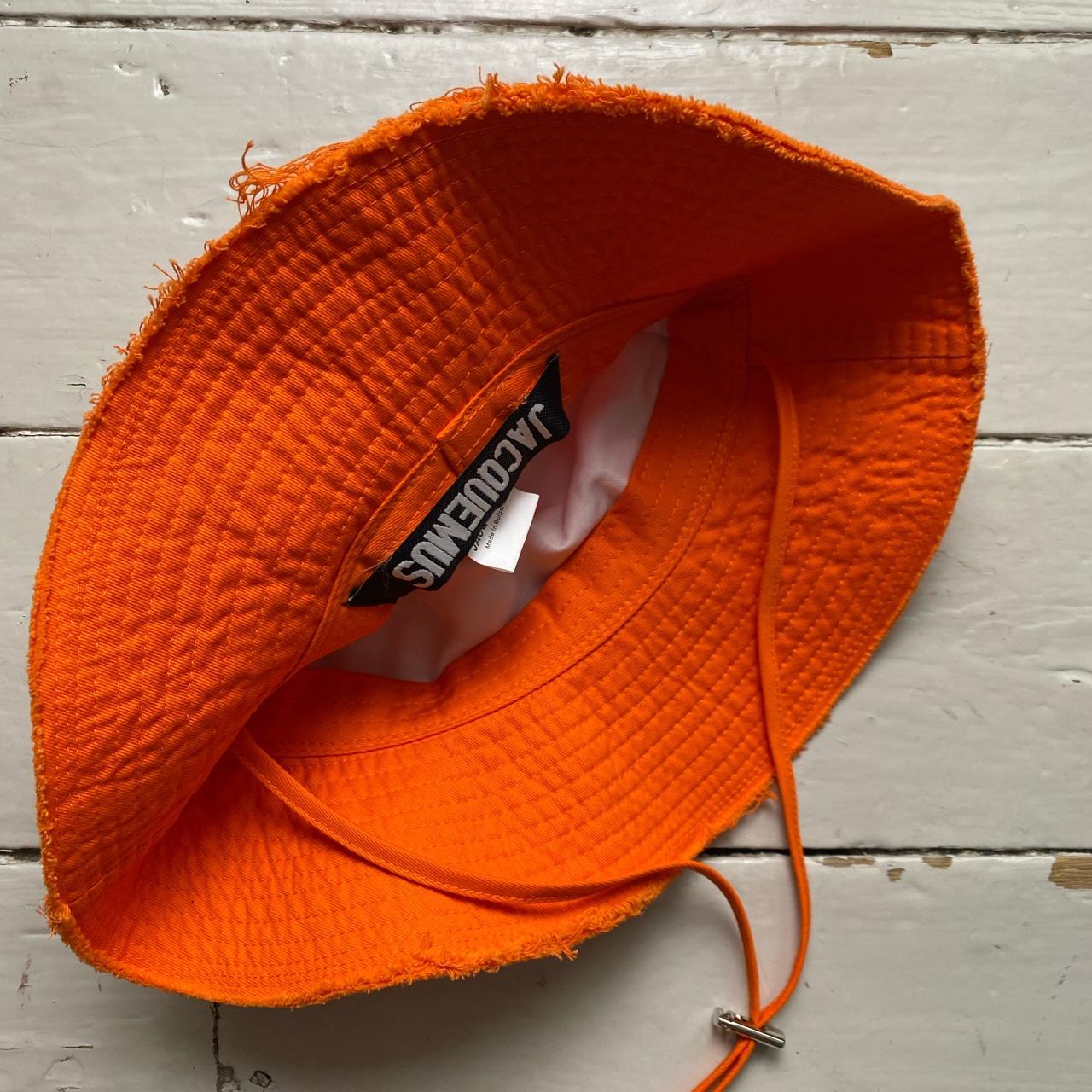 Jacquemus Orange Bucket Hat with String Adjusters