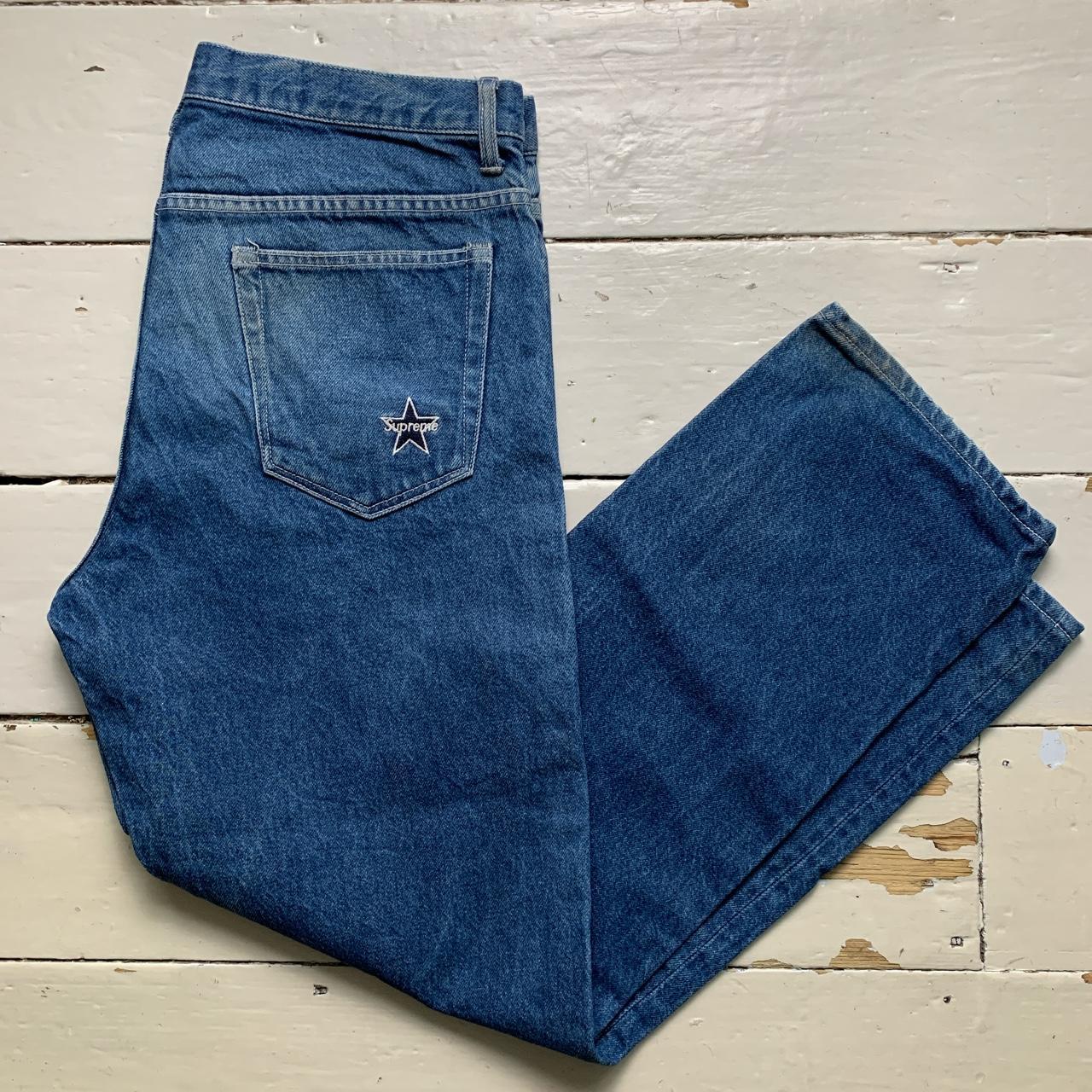 Supreme Baggy Navy Blue Skateboarding Jeans