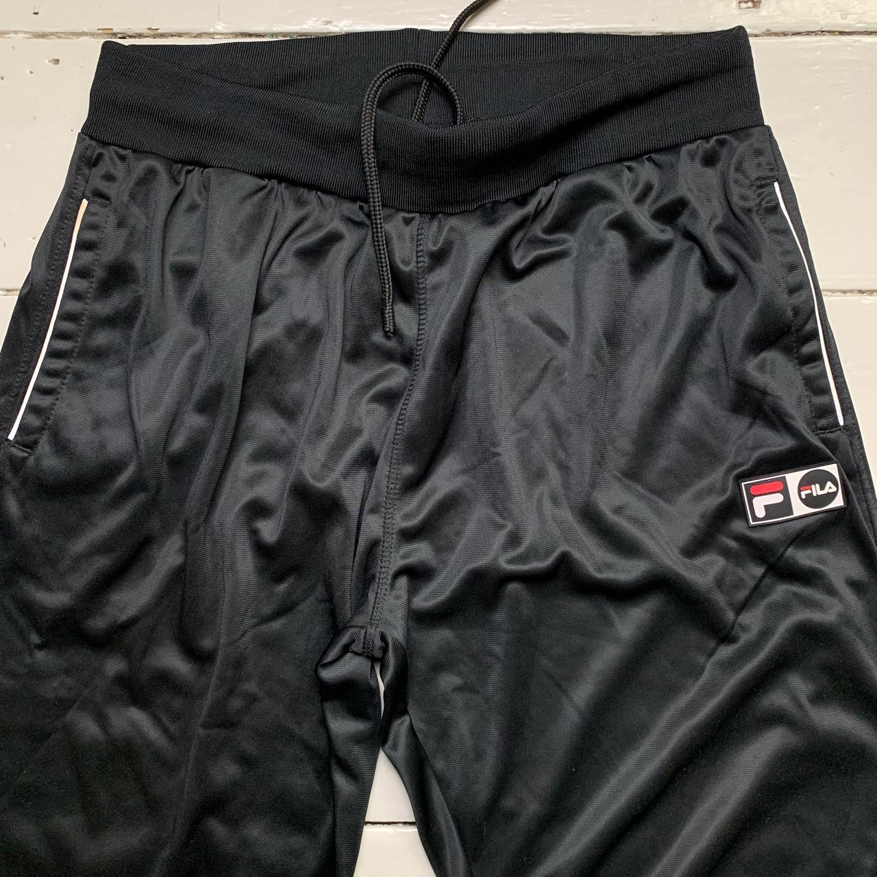 Fila Black and White Retro Tracksuit Track Pant Bottoms