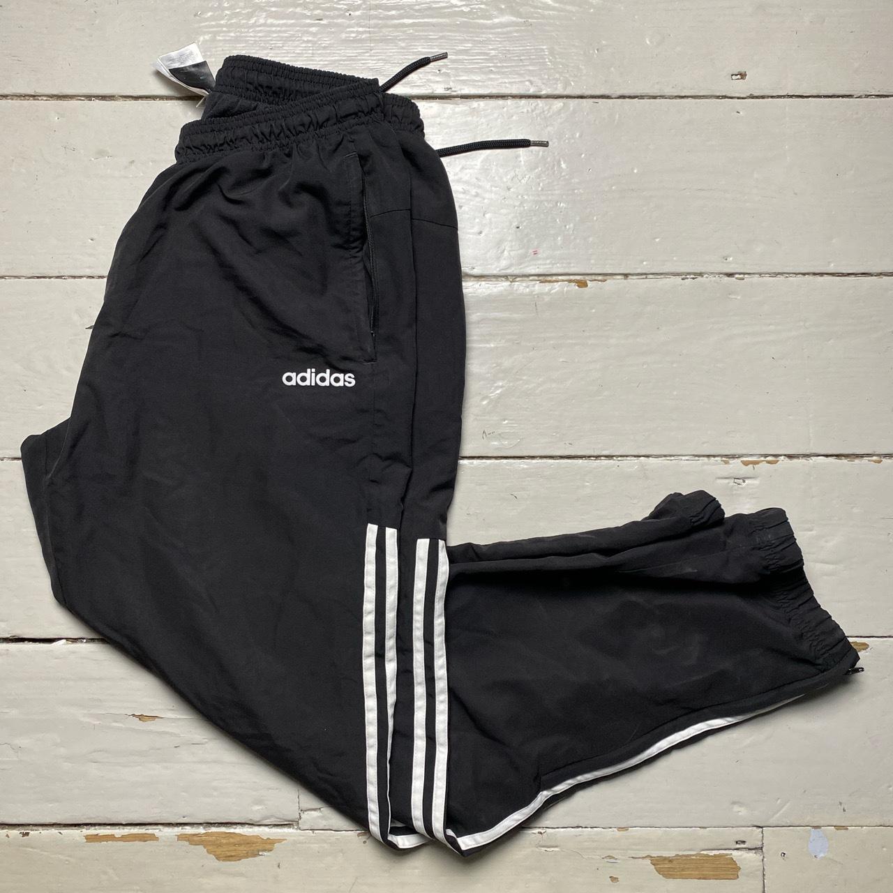 Adidas Black and White Baggy Shell Track Pant Bottoms