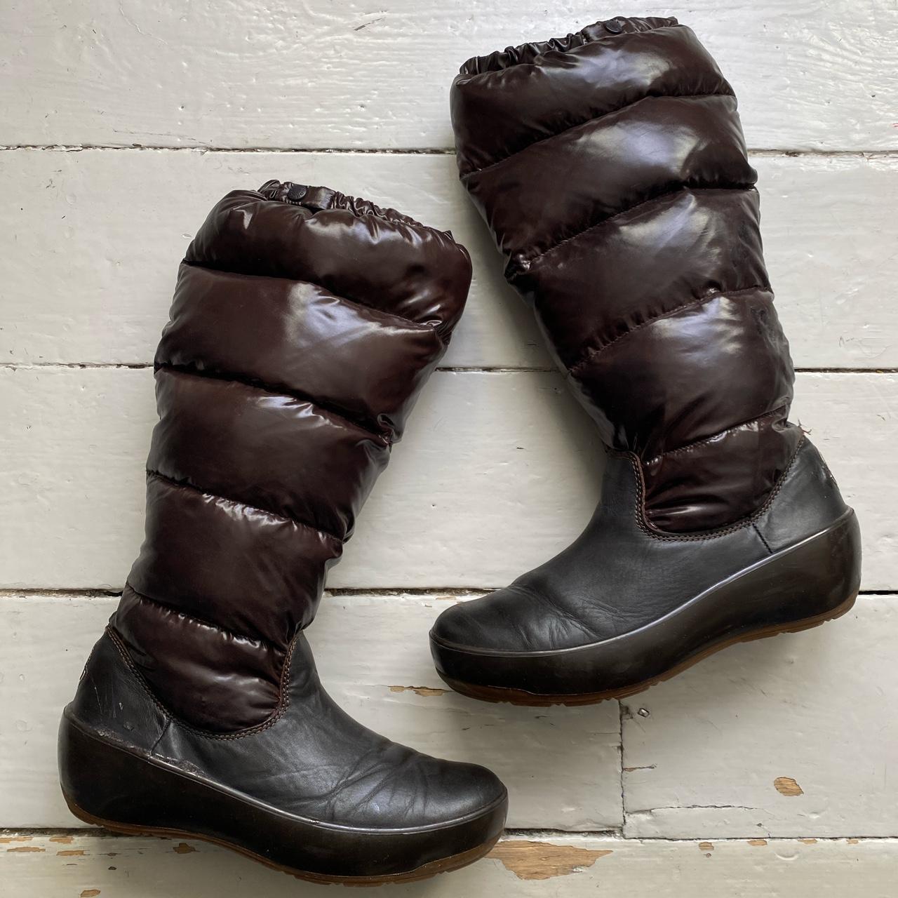 Moncler Brown Puffer Duvet Boots