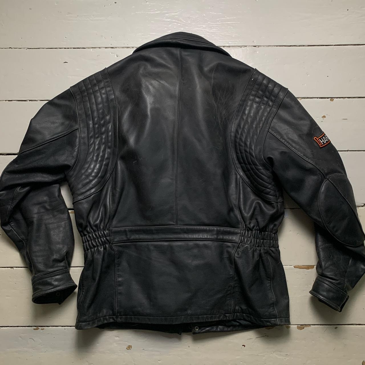 Harley Davidson Vintage Black Leather Motorcycle Jacket