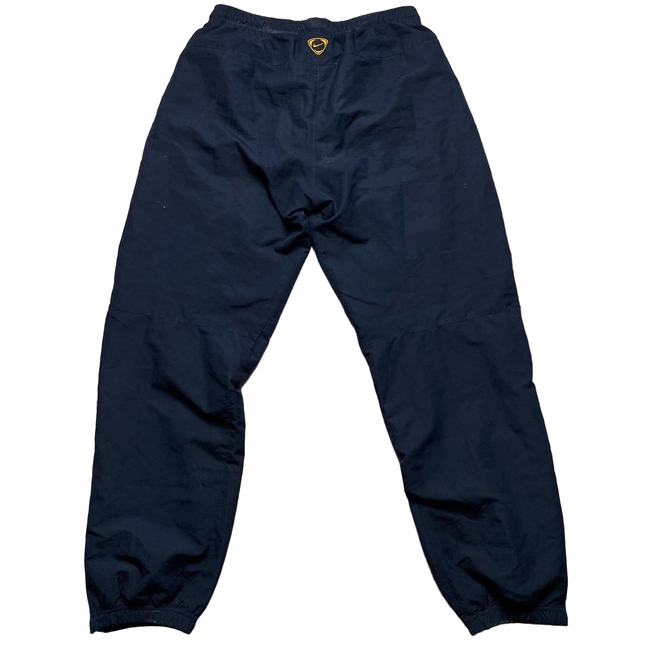 Nike Football Arsenal Vintage y2k Navy and Yellow Swoosh Shell Trackpant Bottoms (M)