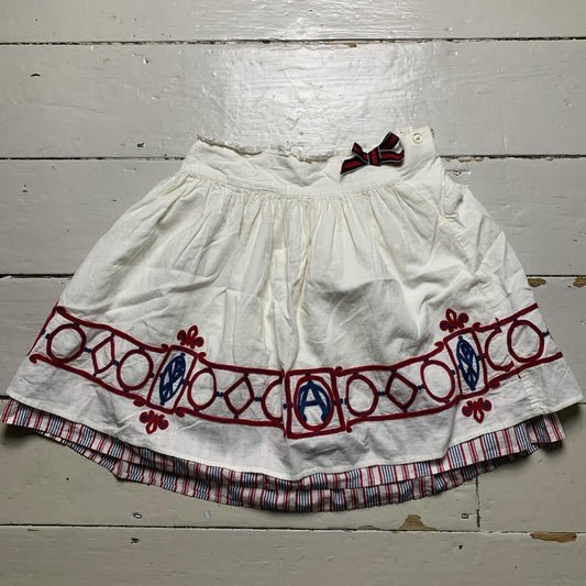 Joules White Red and Blue Kids Skirt