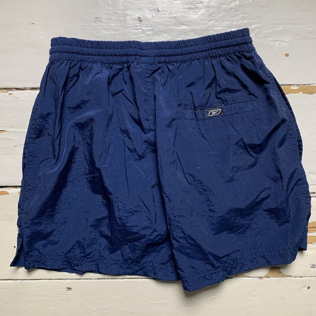 Reebok Navy and White Swim Shell Track Pant Shorts