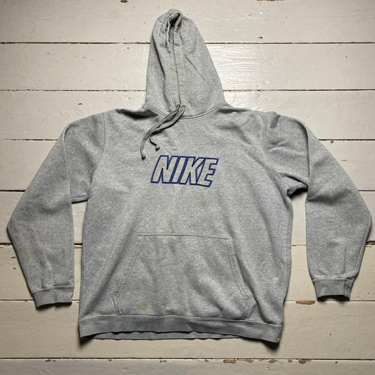 Nike Club Contrast Stitch Grey Blue and Black Hoodie