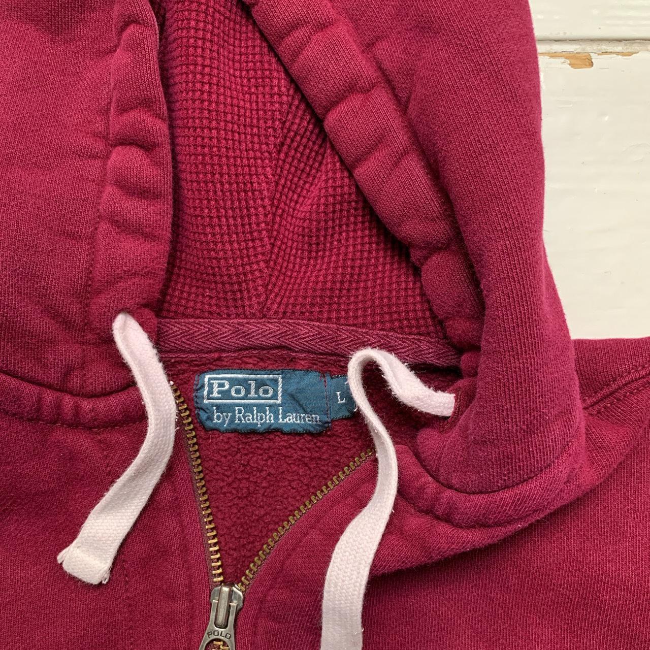 Ralph Lauren Polo Burgundy and White Hoodie