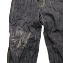Count Money Vintage Y2K Indigo Big Gold Stitch Jeans Red Faux Leather Swoosh (30W)