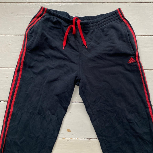 Adidas Performance Essentials Black and Red Joggers