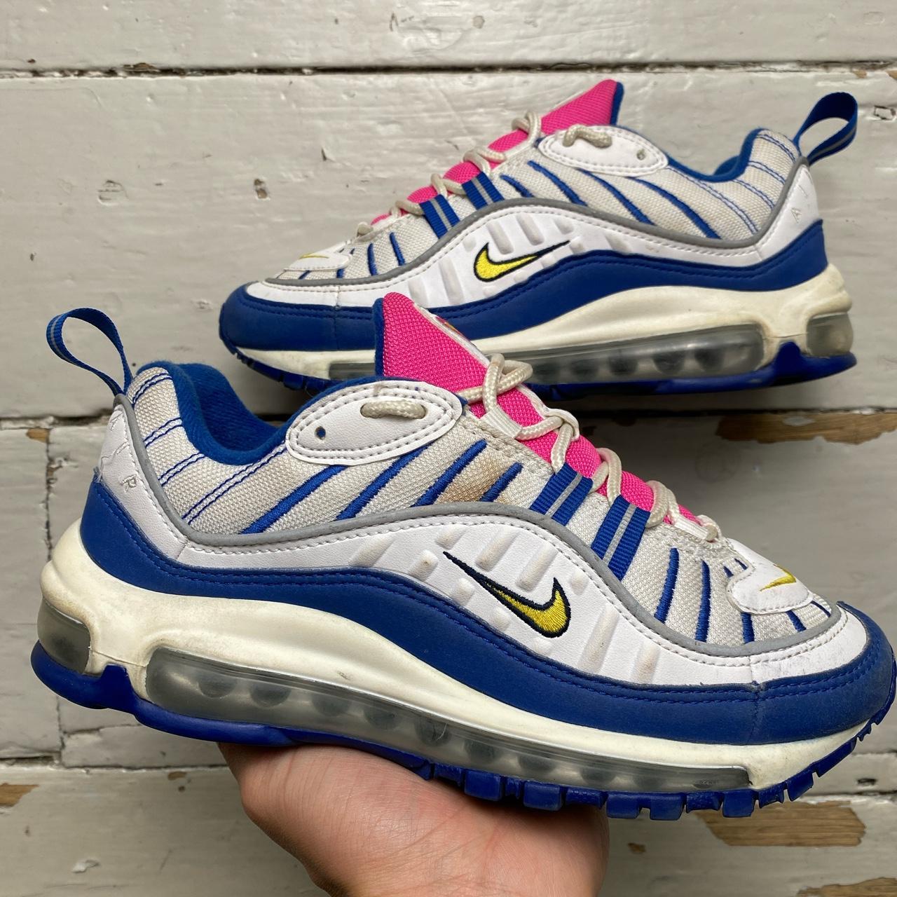 Nike Air Max 98 Blue Pink Yellow and White