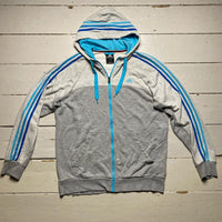 Adidas Performance Essentials Grey and Tri Tone Blue Hoodie