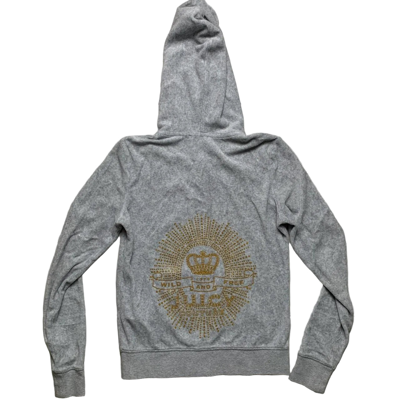 Juicy Couture Grey and Gold Velour Tracksuit (XS/S)