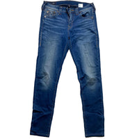 True Religion Jennie Slim Womens Navy and Gold Stitch Jeans (28W)