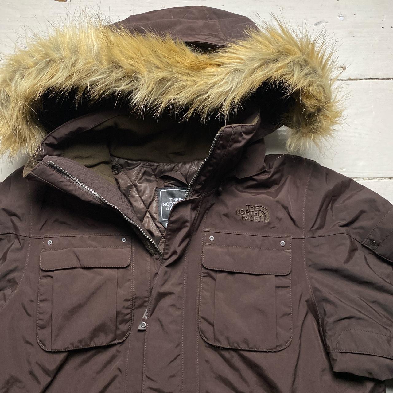 The North Face Brown Fur Hood Womens Parka Coat