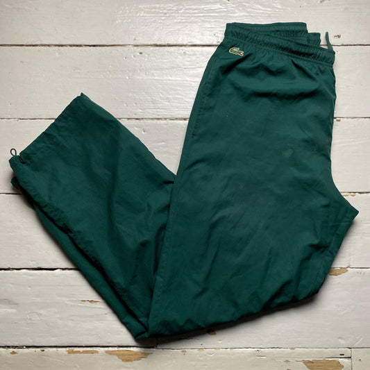 Lacoste Vintage Baggy Shell Trackpant Bottoms Green Croc